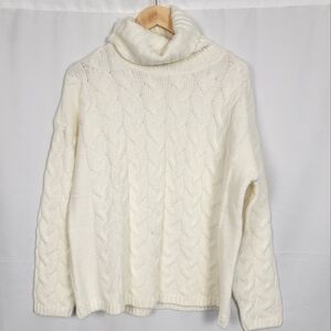 Cream Cable Knit Turtleneck Sweater NEW #3011